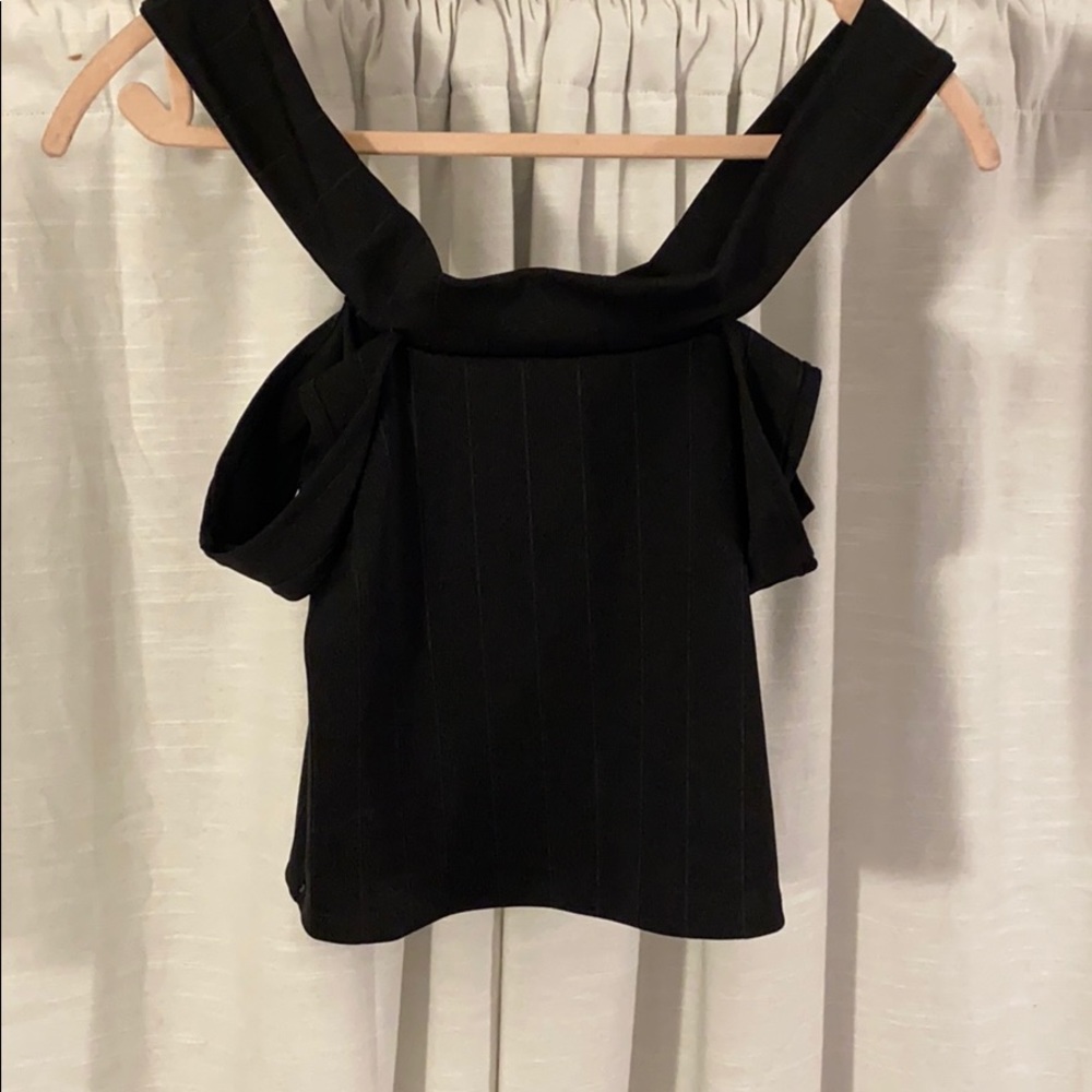 Black, Cropped Top, with Off The Shoulder Sleeves